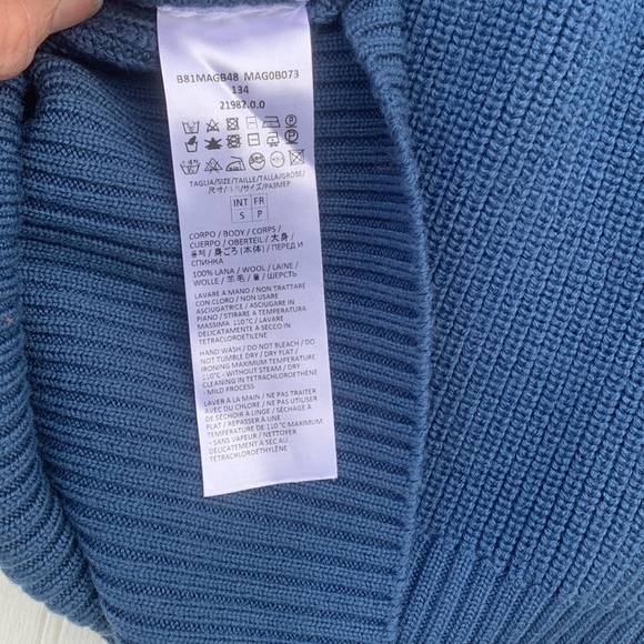 Eleventy blue Wool Sweater color block button sleeve - Picture 11 of 14